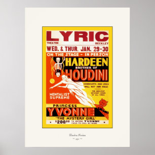 Hardeen ~ Vintag Magician Poster ~ 1931