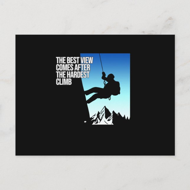 Hardest Climb Mountain Climber Rock Climbing Lover Einladungspostkarte (Vorderseite)