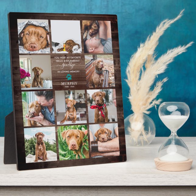 Hardest Goodbye | Pet Memorial 11 FotoCollage P Fotoplatte (Seite)