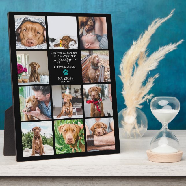 Hardest Goodbye | Pet Memorial 11 FotoCollage P Fotoplatte (Seite)