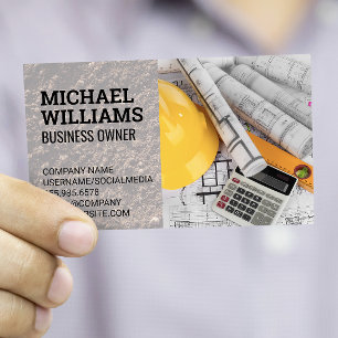 Hardhat Blueprints   Bauarchitektin Visitenkarte
