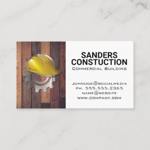 Hardhat Gear Logo Holzbretter Visitenkarte