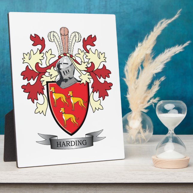 Harding Family Crest Coat of Arms Fotoplatte (Seite)