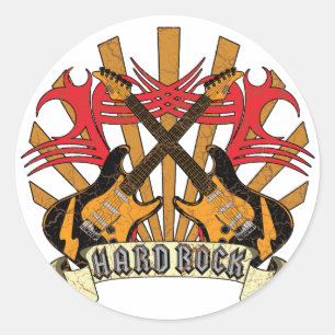 Hardrock-Gitarren Runder Aufkleber