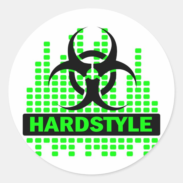Hardstyle Tempo Design Runder Aufkleber (Vorderseite)