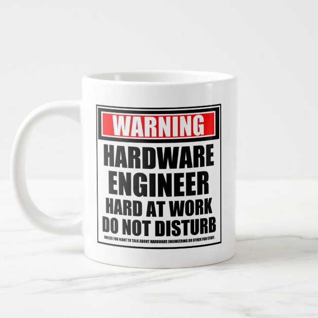 Hardware-Engineer wird hart am Arbeitsplatz gewarn Jumbo-Tasse (Links)