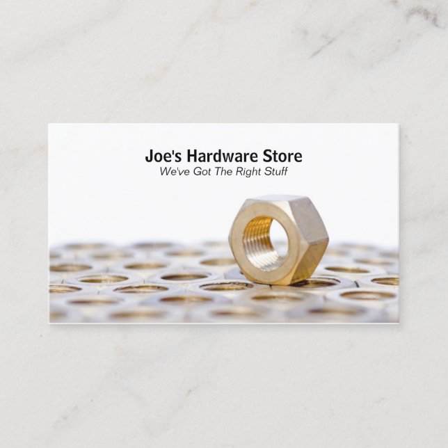 Hardware Store Nuts n Bolzen Schließe Visitenkarte (Vorderseite)