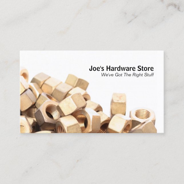 Hardware Store Nuts n Bolzen Schließe Visitenkarte (Vorderseite)