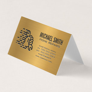 Hardware-Tools   Schraubenschlüssel in der Hand Visitenkarten