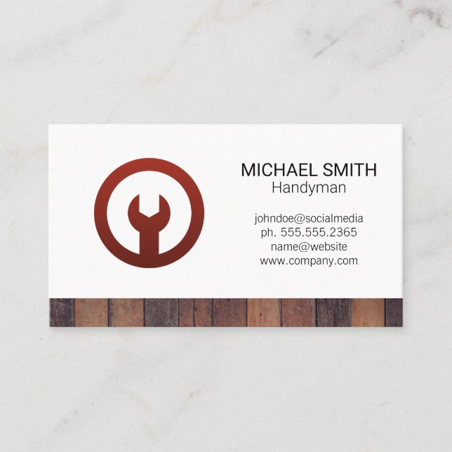 Hardware-Wrench-Tools | Bauarbeiter Visitenkarte (Vorderseite)