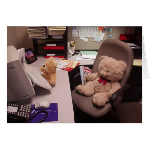 Hardworking Teddy Bears Card