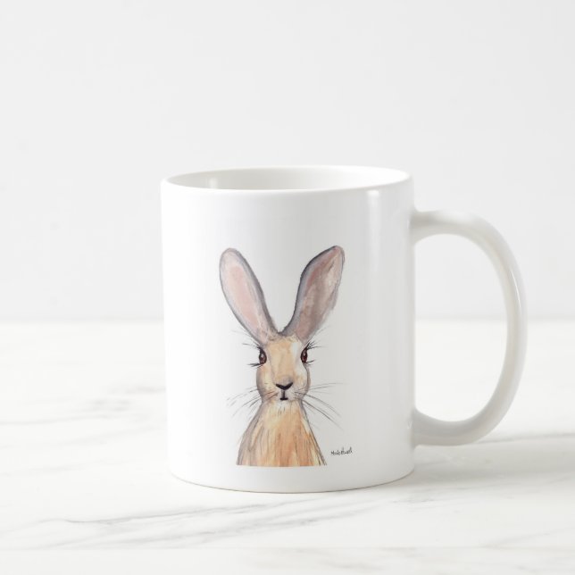 Hare Aquarell Kaffeetasse (Rechts)