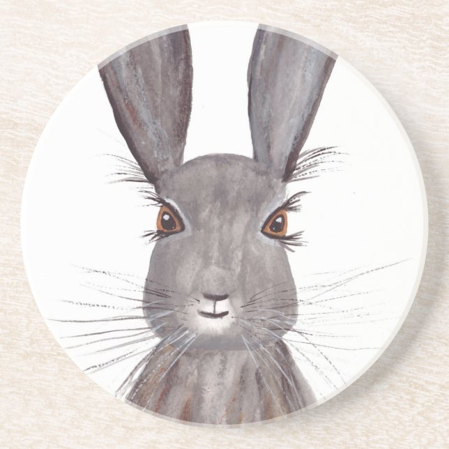 Hare Aquarellkaninchen Art Untersetzer (Vorne)