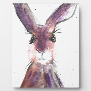 Hare Aquarellmalerei niedliches farbiges Kinderzim Fotoplatte
