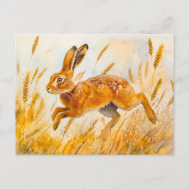 Hare in einem Aquarellbild auf einem Maisfeld Postkarte