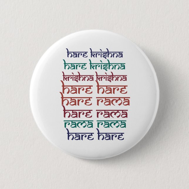 Hare Krishna Hare Krishna Mantra Chanting Hinduism Button (Vorderseite)
