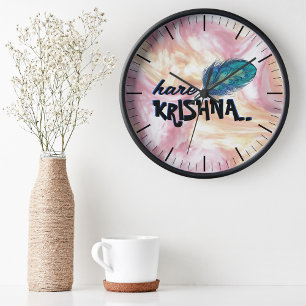 "Hare Krishna" Peacock Feather Hindu Uhr
