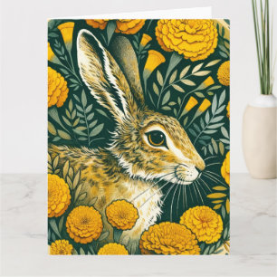 Hare Marigold Karte