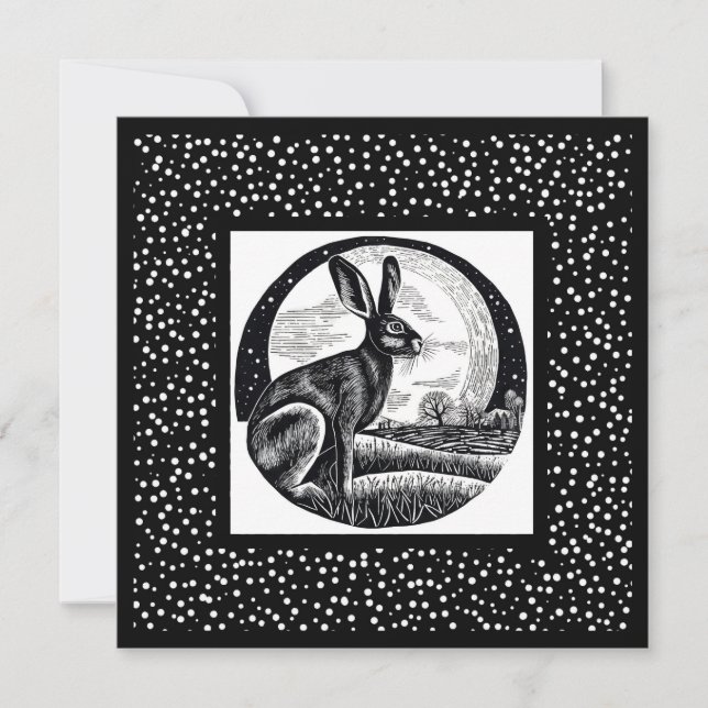 Hare & Moon Night Sky Card (Vorderseite)