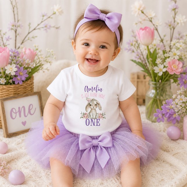 Hare Oove One First Birthday Shirt (Hare Above One Bunny First Birthday Toddler T-shirt)