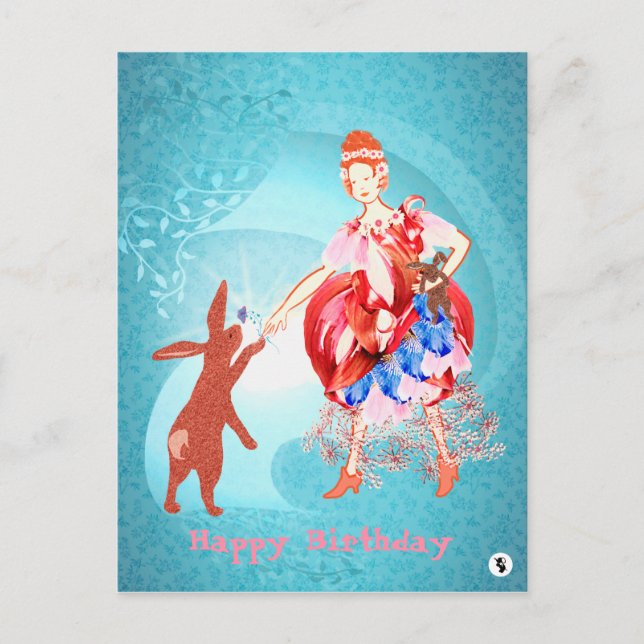 Hare Princess Wertvoll Freundschaft Postkarte (Vorderseite)