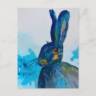 Hare Rabbit Watercolor Postkarte