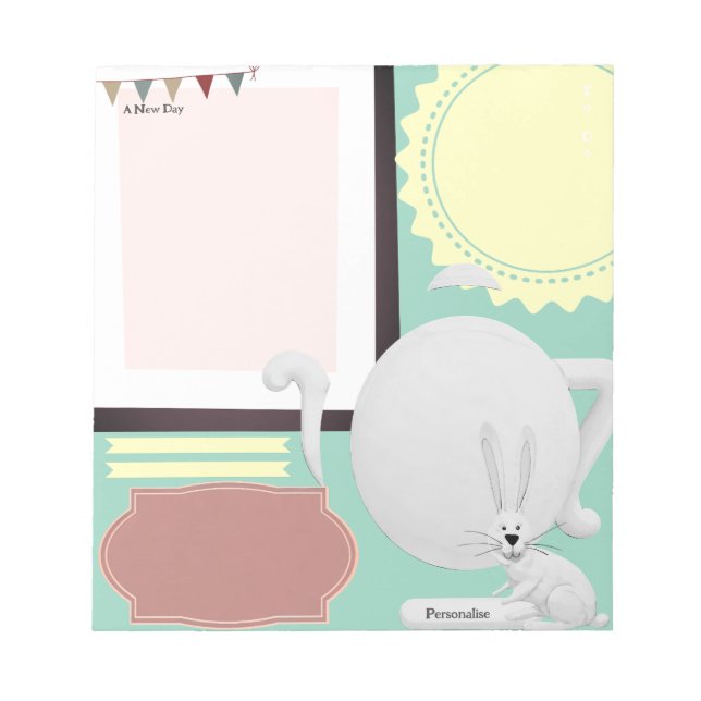 Hare Tee Pot Green Journal Notes Scrapbook Paper Notizblock (Vorderseite)