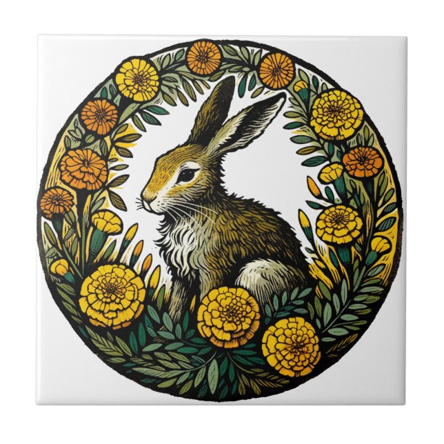 Hare und Marigolds Fliese (Vorderseite)