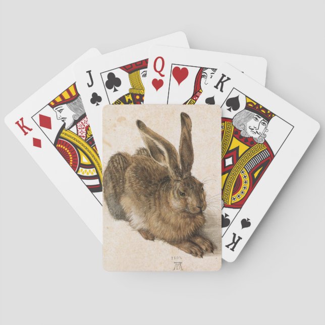 Hare von Albrecht Dürer mit Originalunterschrift Spielkarten (Rückseite)