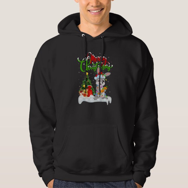 Hare  Xmas Decorations Santa Hare Christmas Hoodie (Vorderseite)