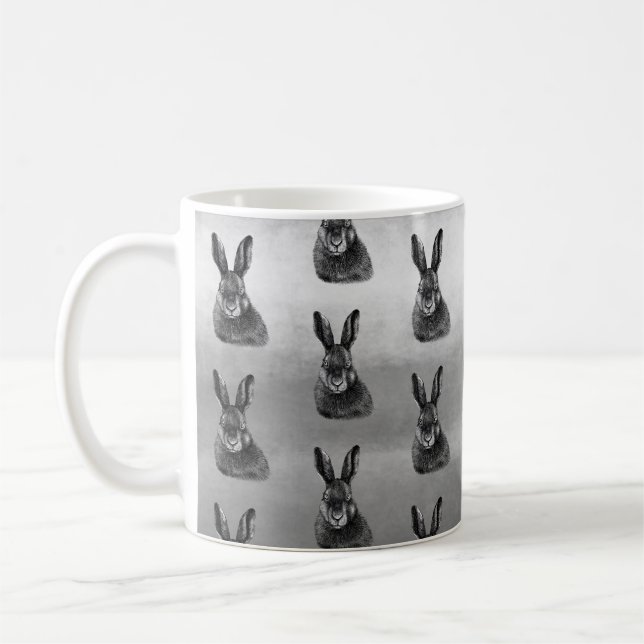 Hare zeichne schwarz-weiß kaffeetasse (Links)