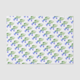 Harebell-blaues weißes Papierpapier Seidenpapier