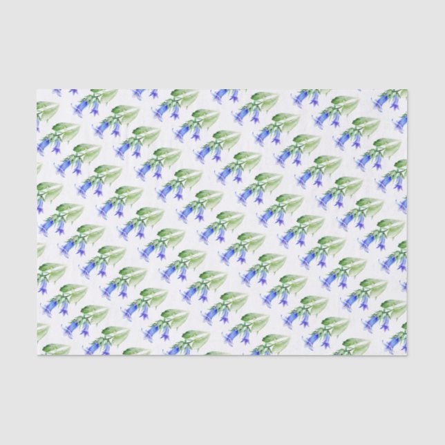 Harebell-blaues weißes Papierpapier Seidenpapier (Vorderseite)