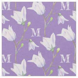 Harebell Monogramm lila blaues Gewebe Stoff