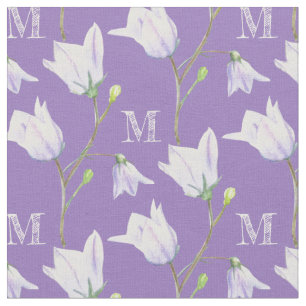 Harebell Monogramm lila blaues Gewebe Stoff