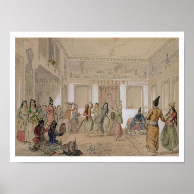 Harem Fest, Teheran (Bleistift & w/c auf Papier) Poster (Vorne)