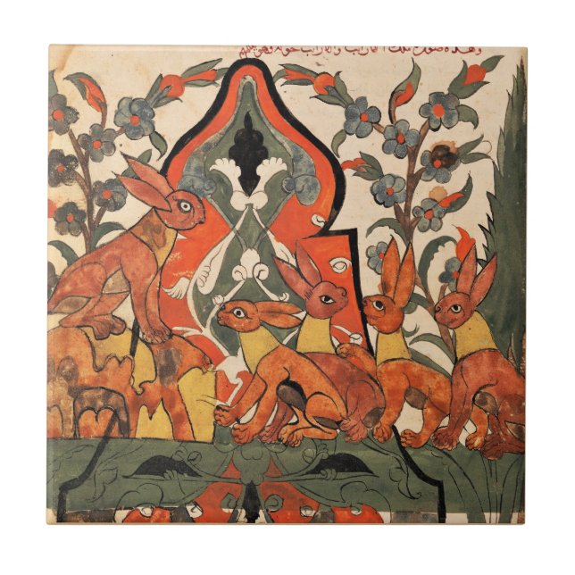 Hares Fable King Indian Renaissance Fliese (Vorderseite)