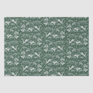 Hares Snow Field Weißes Kaninchen Wintermuster Grü Seidenpapier