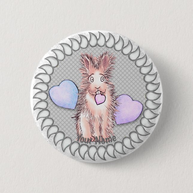 Harey Rabbit Herz  Anstecknadel (Vorderseite)