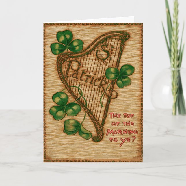 Harfe des Kleeblatts von Erin Karte (Vorderseite)