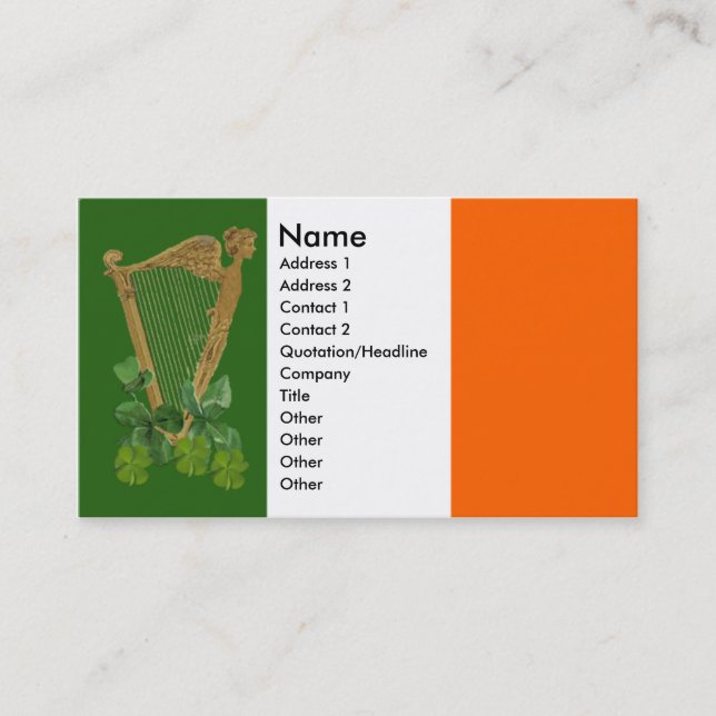 Harfe von Tara-Visitenkarten Visitenkarte (Vorderseite)