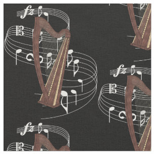 Harfen-Gewebe - Dunkelheit Stoff