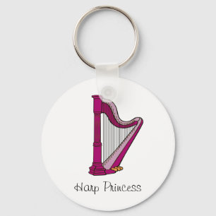 Harfen-Prinzessin Keychain Schlüsselanhänger