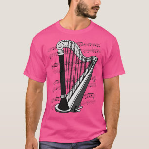 Harfen-Spieler Harfenist Saiten-Musiker T-Shirt