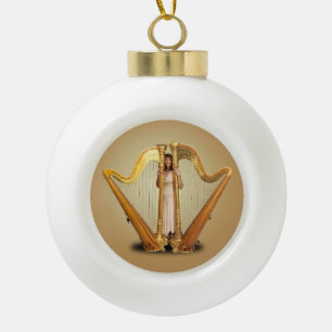 HARFEN-THEMA KERAMIK Kugel-Ornament