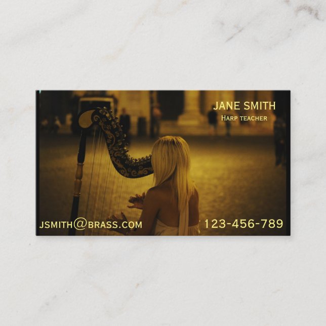 Harfenlehrer oder -tutor visitenkarte (Vorderseite)