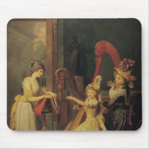 Harfenlektion gegeben von Madame de Genlis Mousepad