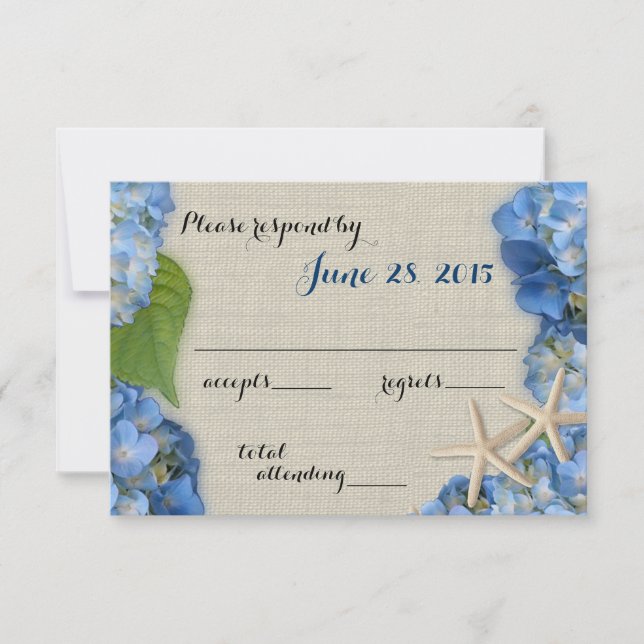 Harfish Hydrangea Hochzeitsreaktion RSVP Karte (Vorderseite)