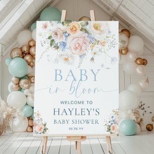 Hargrove Blue Baby in Blütendusche Begrüßungszeich Poster