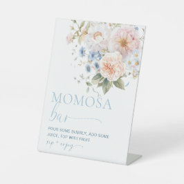 Hargrove Blue Floral Baby Dusche Momosa Bar Sign Sockelschild